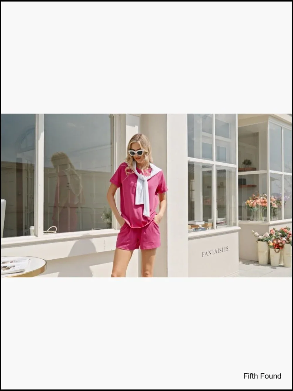 Two Piece Short Set for Women Crew Neck Lounge Matching Outfit